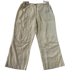 Dolce & Gabbana Beige Silk Blend Wide Leg  Textured Pants Women's‎ Size 44 Boho